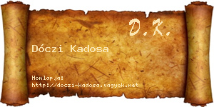 Dóczi Kadosa névjegykártya